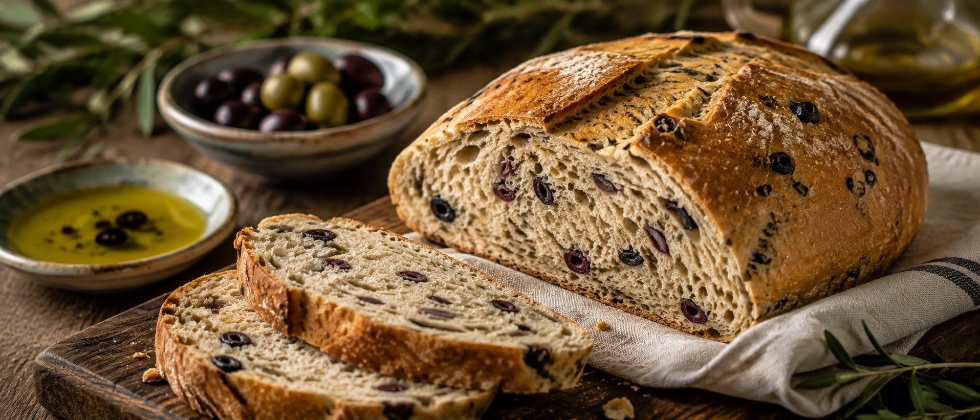 Eliopsomo — Greek olive bread
