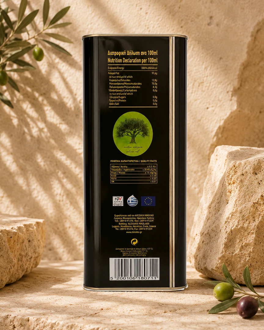 Alexakis Olive Grove 5 litre tin, back