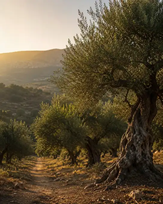 The Alexakis family in the olive groves